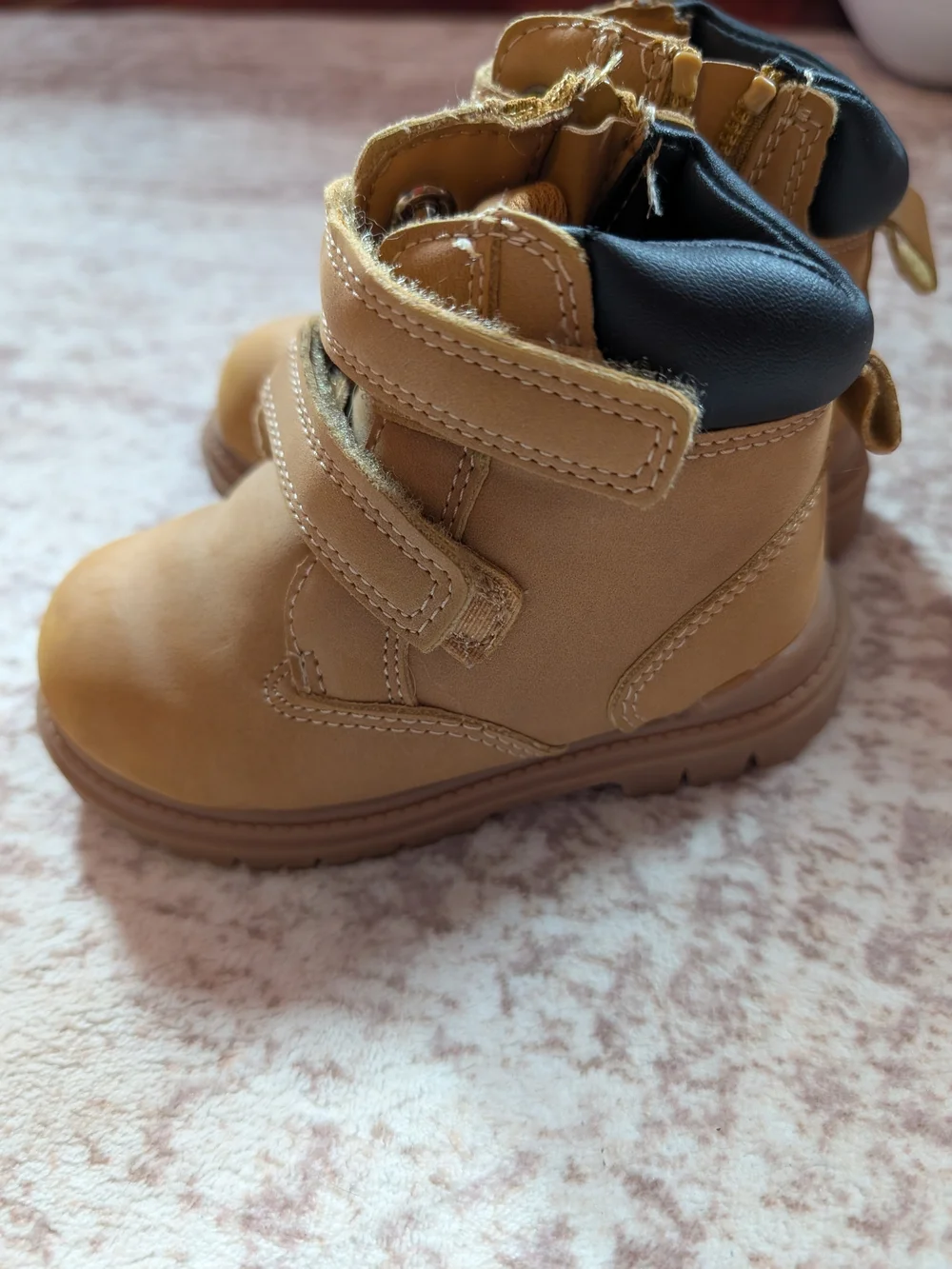 wander nation Tan Double-Strap Kids Ankle Boots